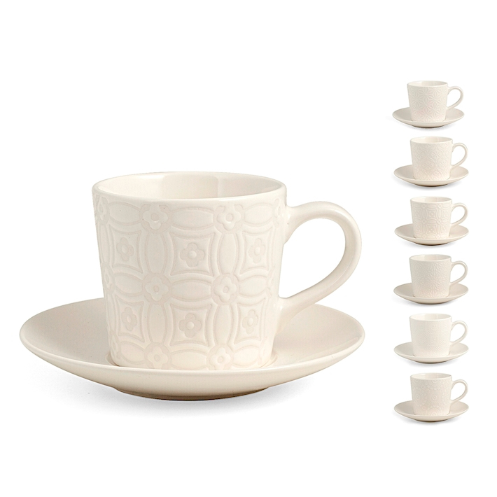 Silhouette - Tazze tè con piattino - H&H - 6 pezzi