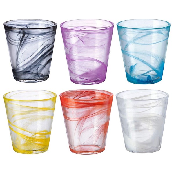 Bicchieri colorati, bicchieri d'acqua colorati dipinti a mano, bicchieri d' acqua multicolore tazze di vetro whisky