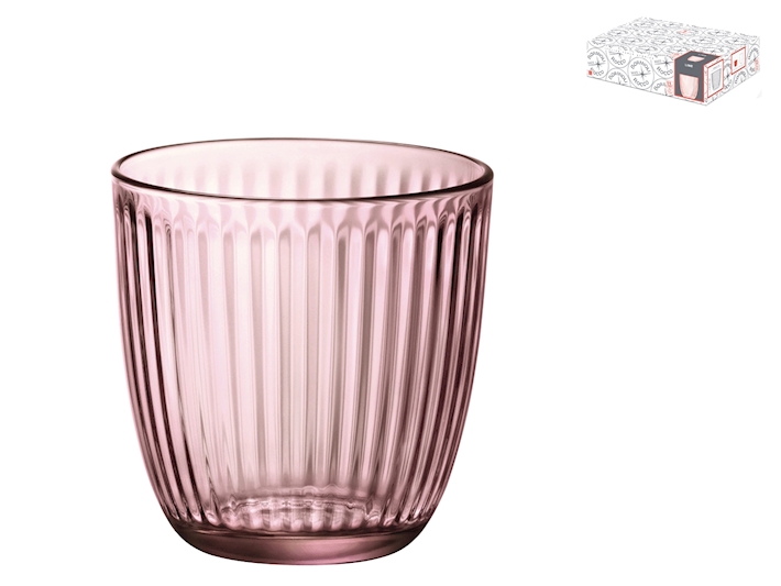Bicchiere acqua line in vetro rosa cl 29 - conf. 12 pz - Camilla Maison