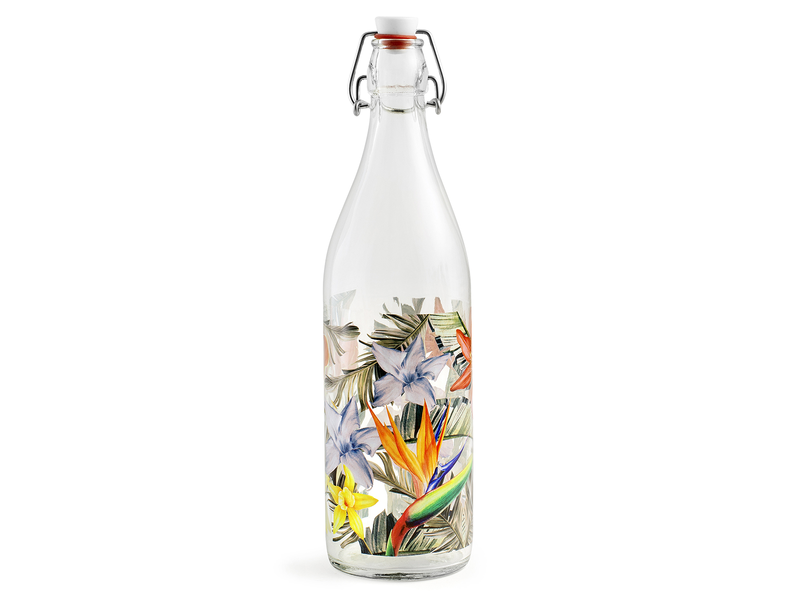 Bottiglia in vetro decorato - Collezione Exotic - H&H - pezzo singolo